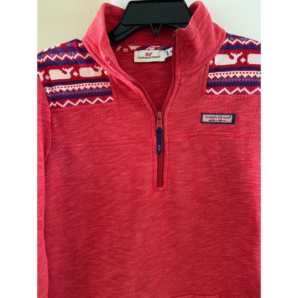 Vineyard vines whale isle shoulder shep 3/4 zip top, medium - Picture 2 of 4